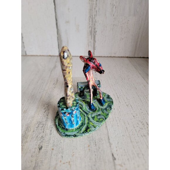 Emotional moment monument unknown dog Bone‎ Reid fox art metal figure unique - Picture 6 of 7